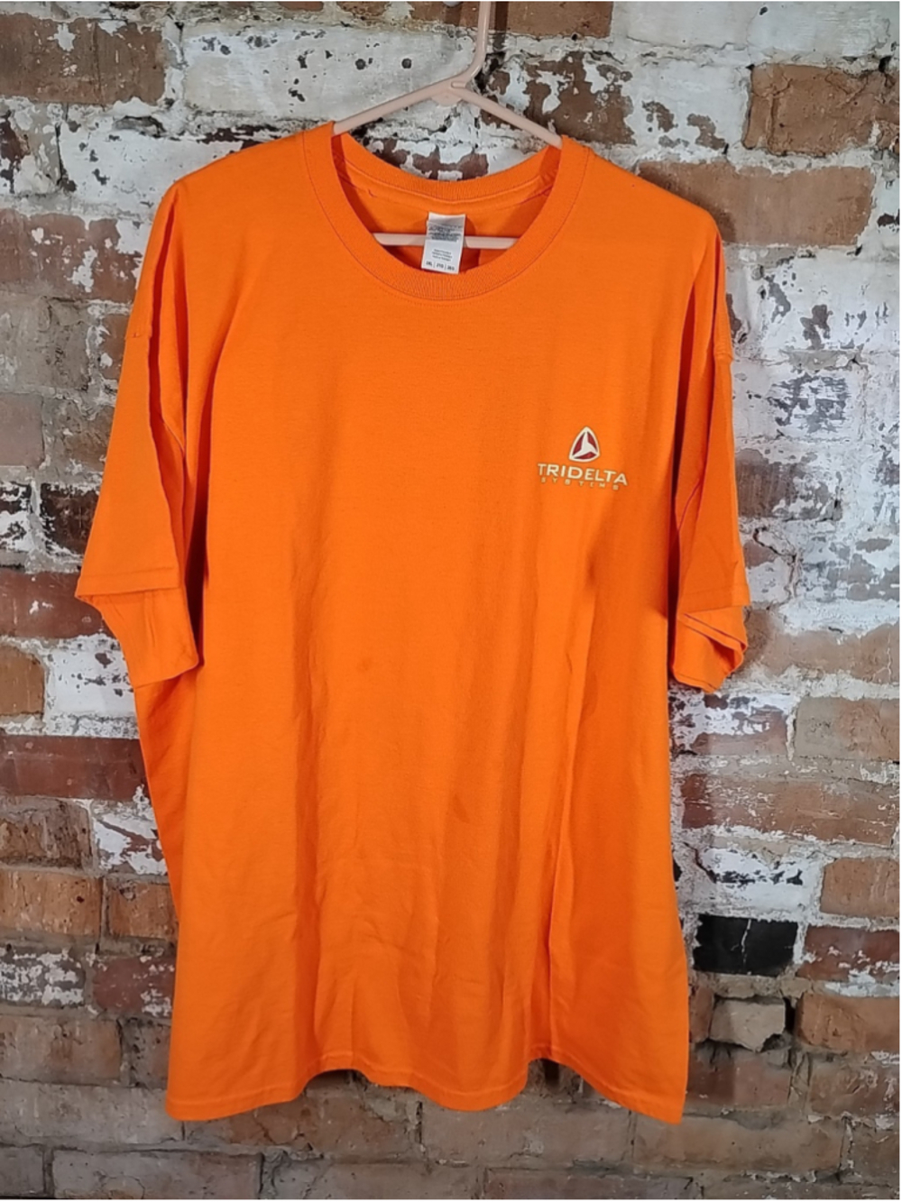 Tridelta Systems Men’s Orange Shirt Gildan Size 2XL